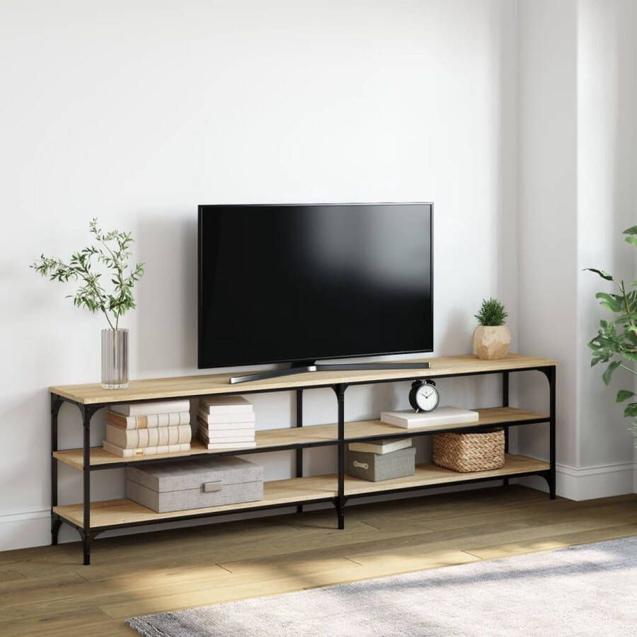 The Living Store Tv-meubel Serie Tv-meubelen 180 x 30 x 50 cm Trendy ontwerp met veel opbergruimte Sonoma eiken - Foto 2