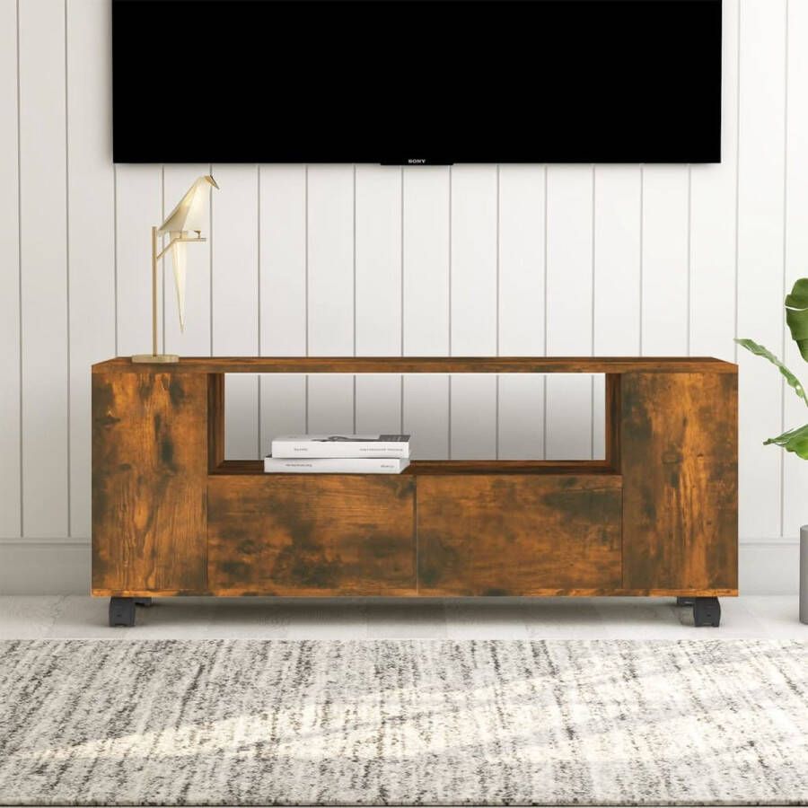 The Living Store TV-meubel Serienaam TV-meubel 120 x 35 x 48 cm gerookt eiken - Foto 2