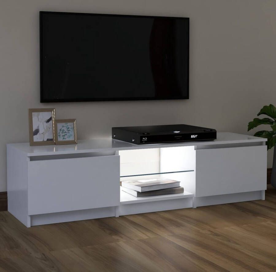 The Living Store TV-meubel Series hifi-kast met LED-verlichting 120 x 30 x 35.5 cm trendy ontwerp - Foto 2