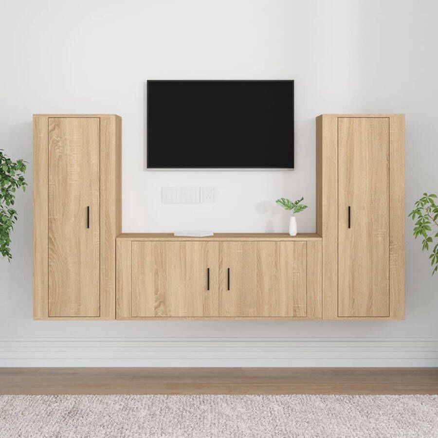 The Living Store Tv-Meubel set Sonoma Eiken 40x34.5x100cm 100x34.5x40cm - Foto 2