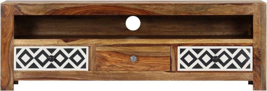 The Living Store tv-meubel Sheeshamhout Vintage 120 x 30 x 40 cm - Foto 3