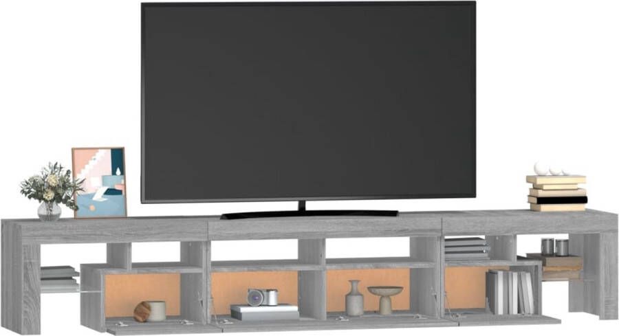 The Living Store TV-meubel Sonoma Eiken 230x36.5x40 cm Met RGB LED - Foto 3