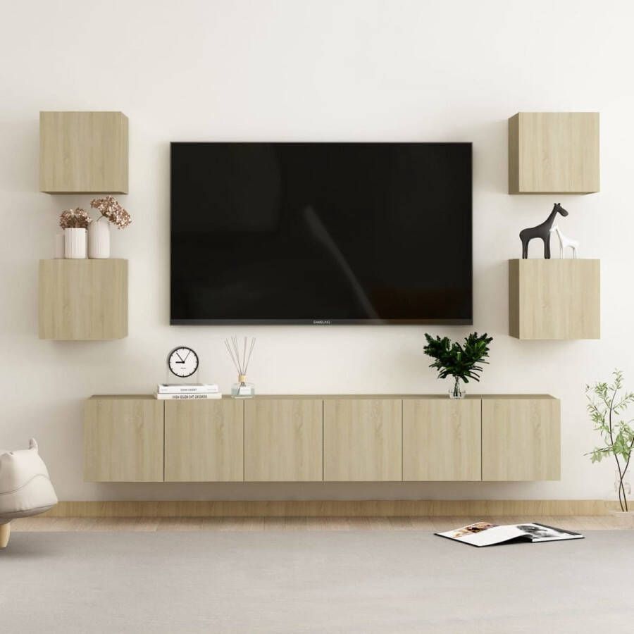 The Living Store TV-meubel Sonoma eiken 60 x 30 x 30 cm 3 x L 4 x S - Foto 2