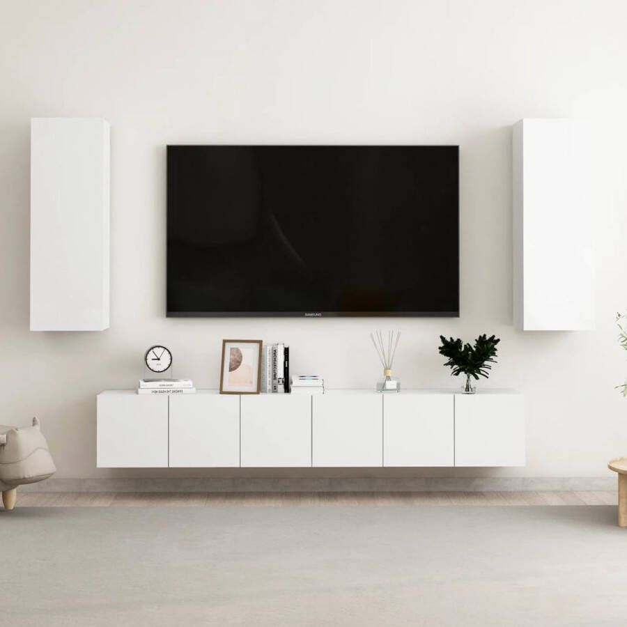 The Living Store TV-meubel Stereokast 60 x 30 x 30 cm Hoogglans wit - Foto 2