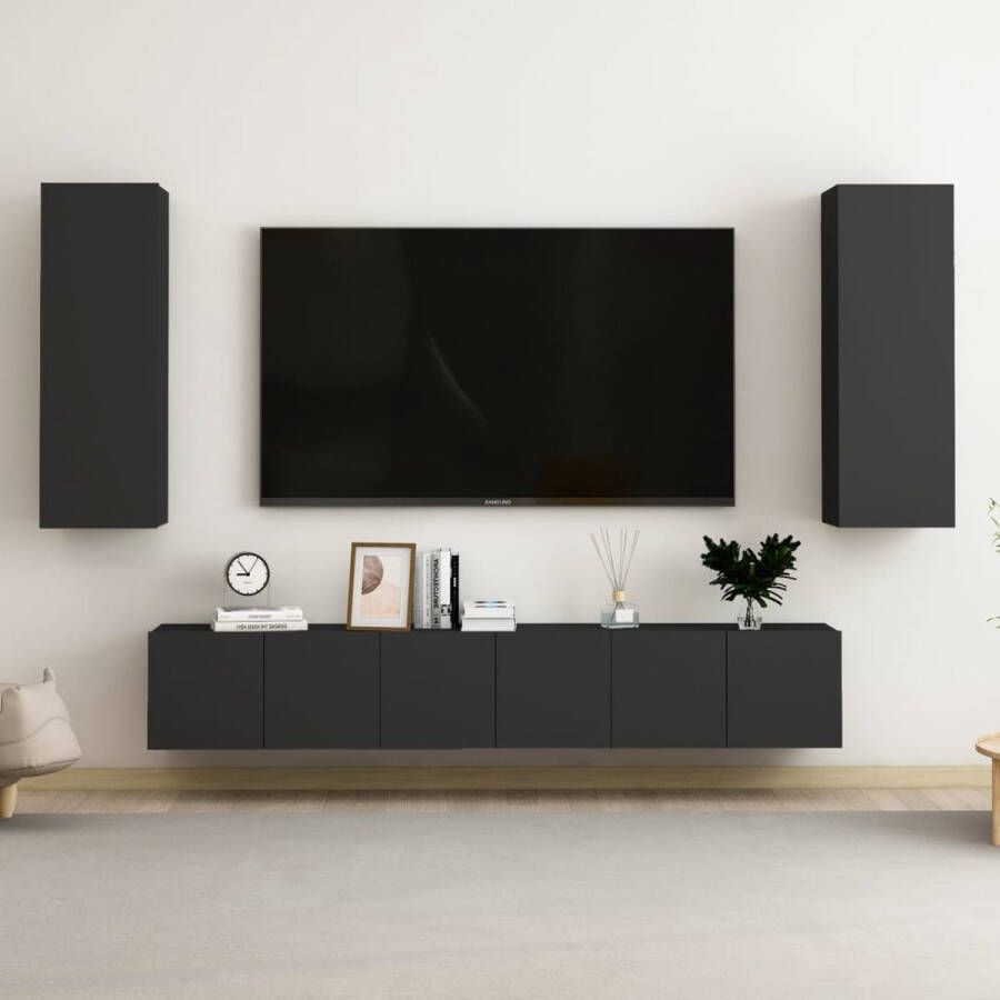 The Living Store TV-meubel Stereokast 60 x 30 x 30 cm Zwart - Foto 2