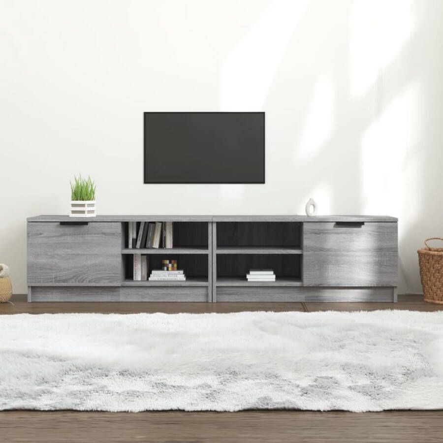 The Living Store TV-meubel Stereokast 80 x 35 x 36.5 cm Grijs Sonoma Eiken - Foto 2