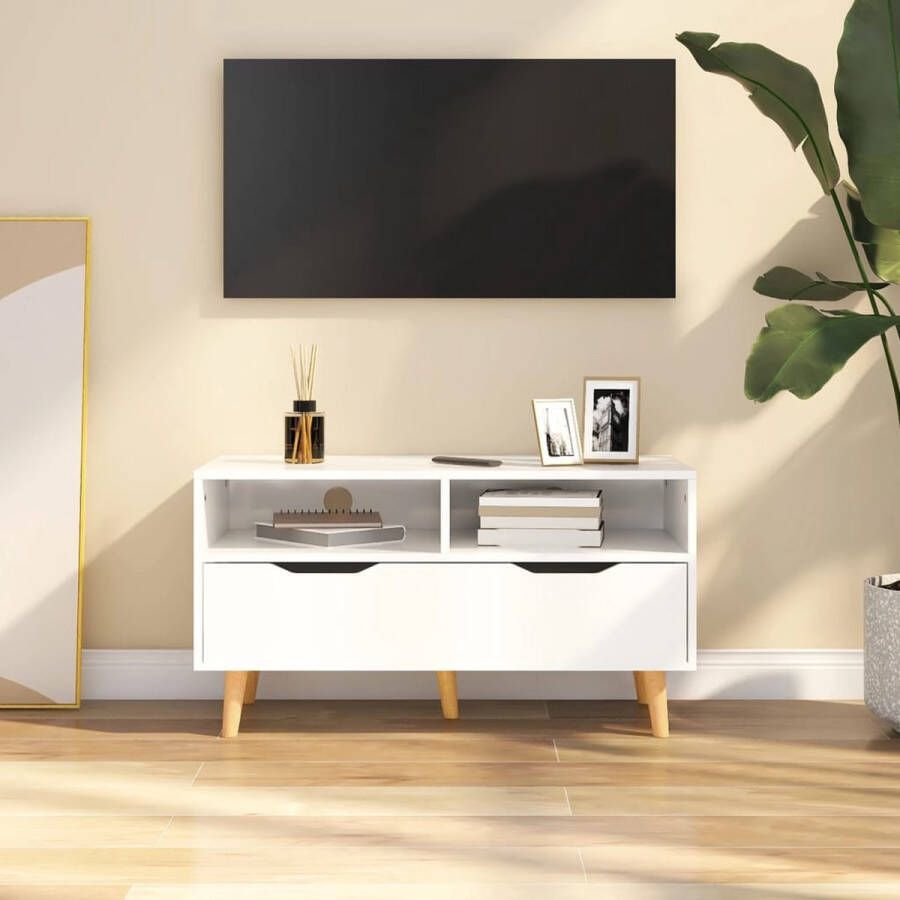 The Living Store TV-meubel Stereokast hoogglans wit 90 x 40 x 48.5 cm Montage vereist - Foto 2