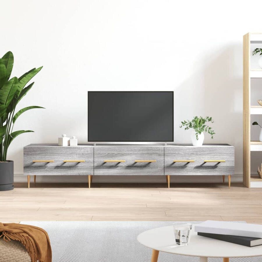 The Living Store TV-Meubel Televisiekast 150 x 36 x 30 cm Grijs Sonoma Eiken Hoge Kwaliteit - Foto 2