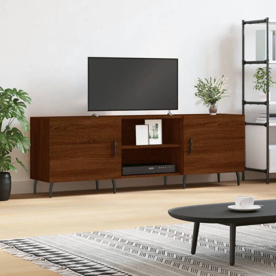 The Living Store TV-meubel Trendy Design Televisiekast Afmetingen- 150 x 30 x 50 cm (B x D x H) Kleur- Bruineiken - Foto 2