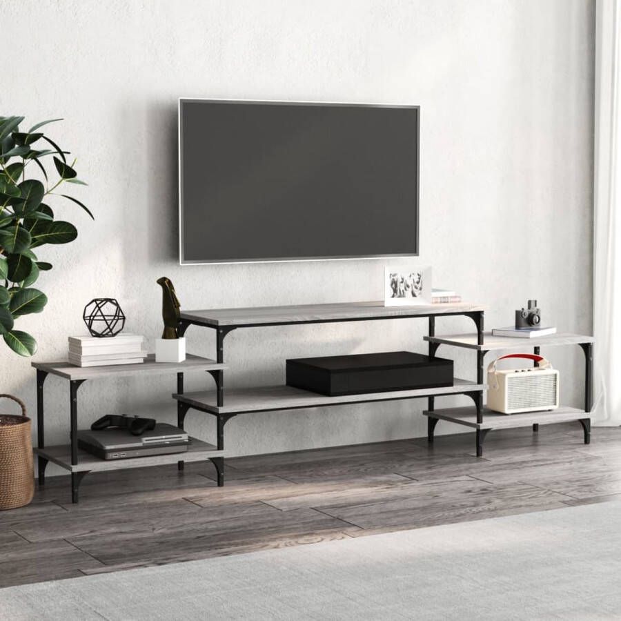 The Living Store TV-meubel Trendy en praktisch Meubels 197 x 35 x 52 cm Grijs Sonoma Eiken - Foto 2