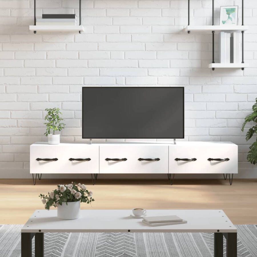 The Living Store Tv-meubel Trendy Televisiekast 150 x 36 x 30 cm Wit - Foto 2