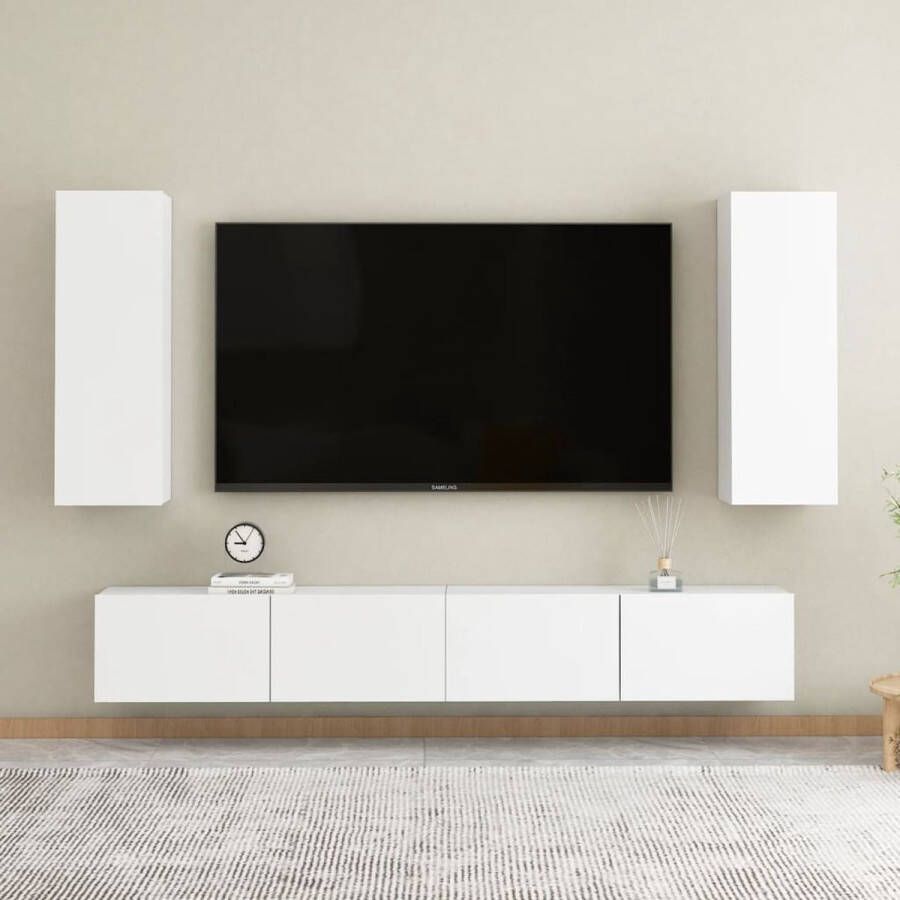 The Living Store TV-meubel Trendy Televisiekast 80 x 30 x 30 cm Wit - Foto 2