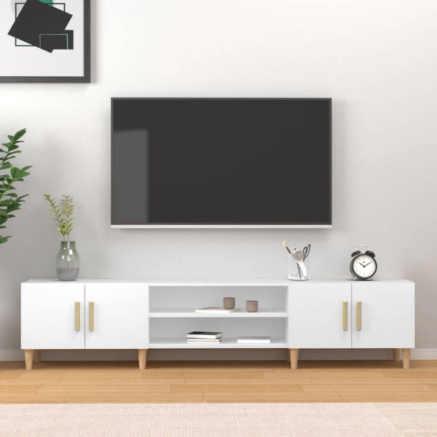 The Living Store TV-meubel Trendy TV-kast 180 x 31.5 x 40 cm Wit Duurzaam materiaal - Foto 2