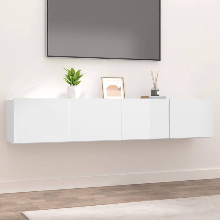 The Living Store Tv-meubel Trendy Tv-meubel 80 x 30 x 30 cm Hoogglans wit - Foto 2