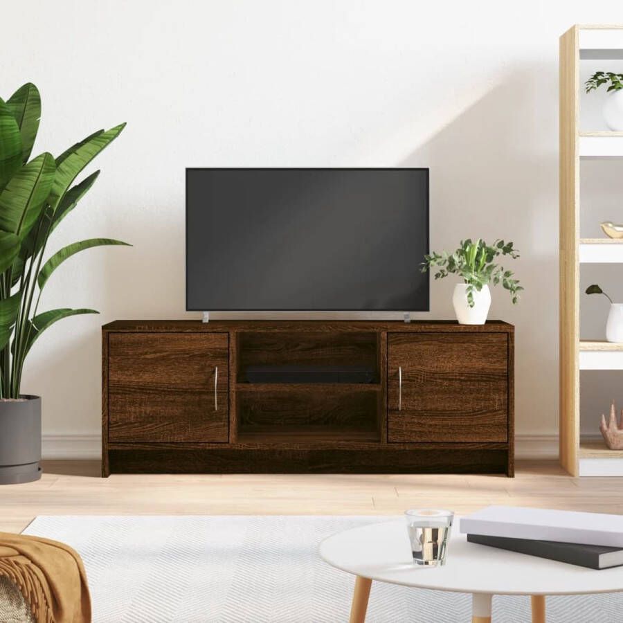 The Living Store TV-meubel Trendy Tv-meubels Afmetingen- 102 x 30 x 37.5 cm Kleur- Bruineiken - Foto 2