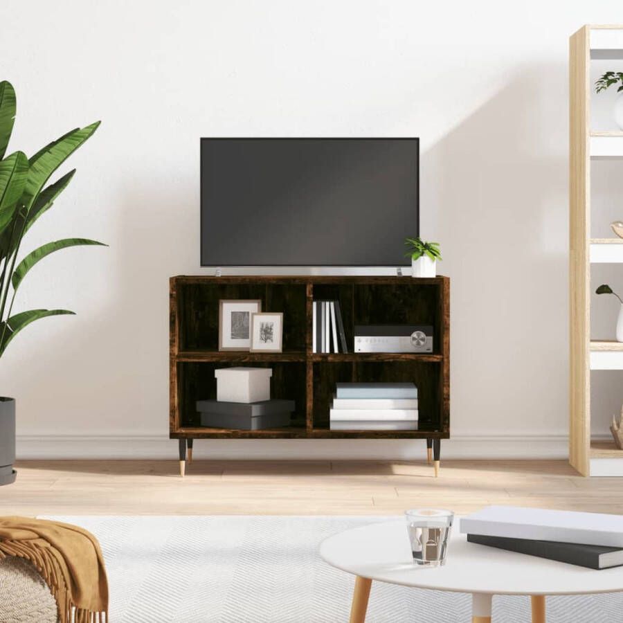 The Living Store TV-meubel TV-kast 69.5 x 30 x 50 cm Gerookt eiken - Foto 2