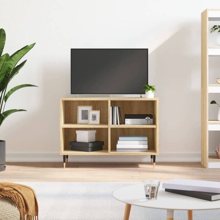 The Living Store Tv-meubel Tv-kast 69.5 x 30 x 50 cm Sonoma eiken - Foto 2