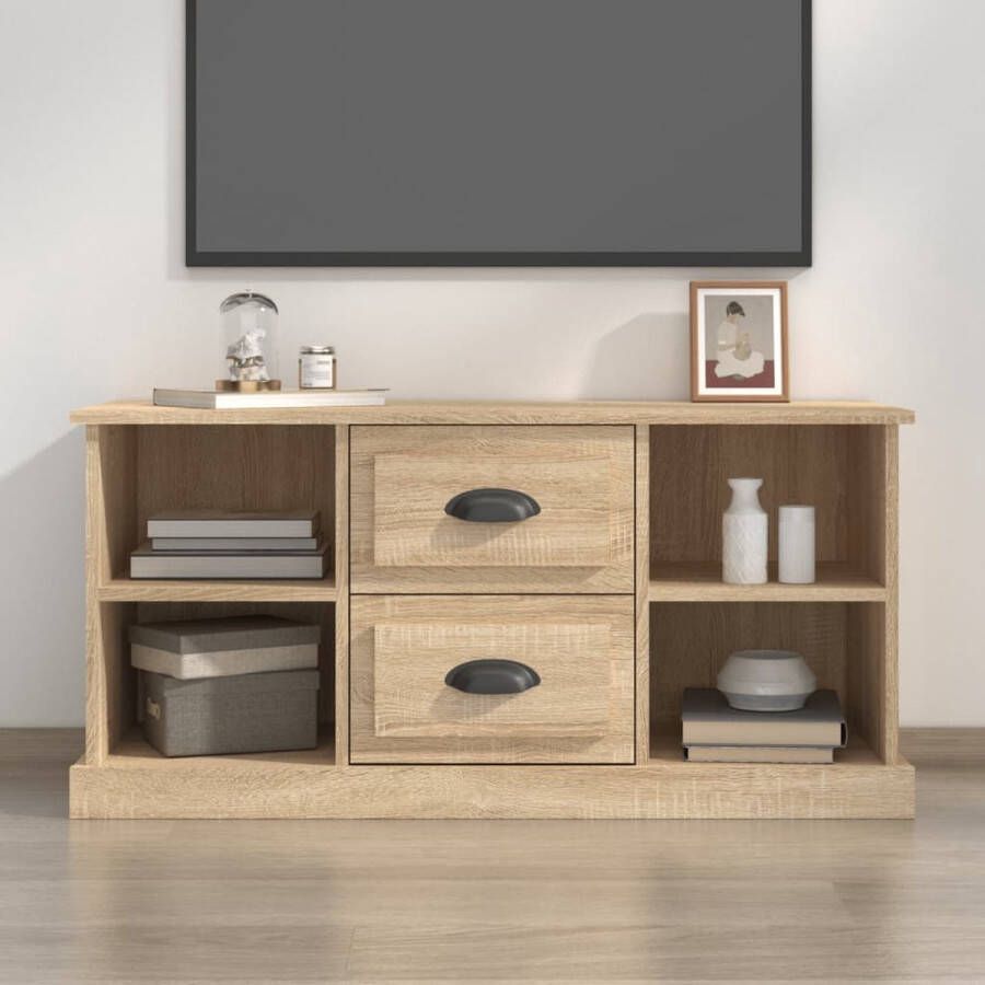 The Living Store Tv-meubel tv-meubels 99.5 x 35.5 x 48 cm Sonoma eiken - Foto 2