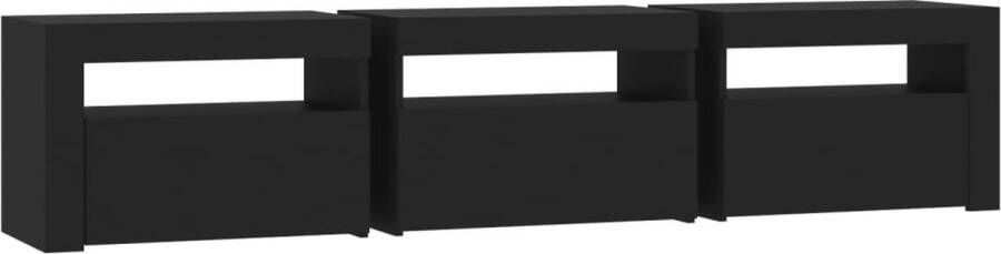 The Living Store Tv-meubel met LED-verlichting 180x35x40 cm zwart Kast - Foto 2