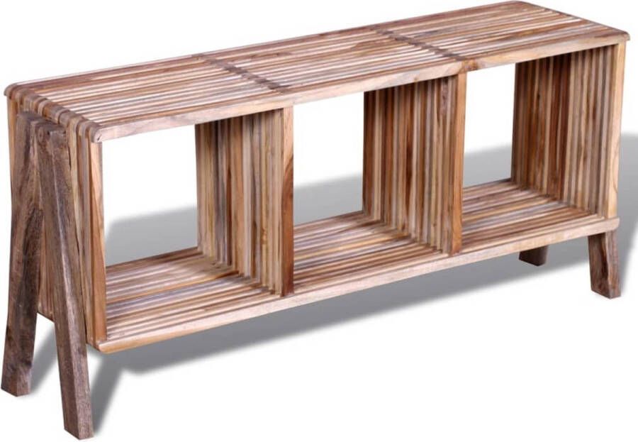 The Living Store TV-meubel Vintage Gerecycled Teak 110x30x50 cm Handgemaakt 3 Schappen - Foto 2