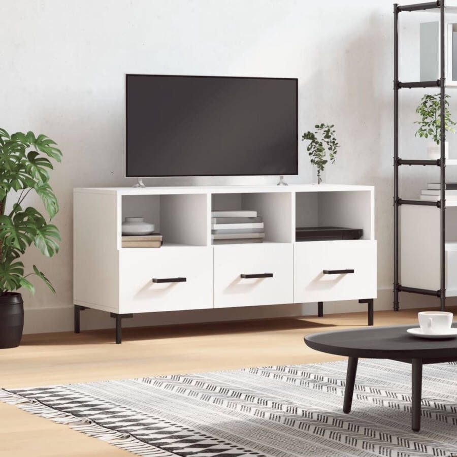 The Living Store TV-meubel Wit Trendy Kast met opbergruimte 102 x 36 x 50 cm (B x D x H) - Foto 2