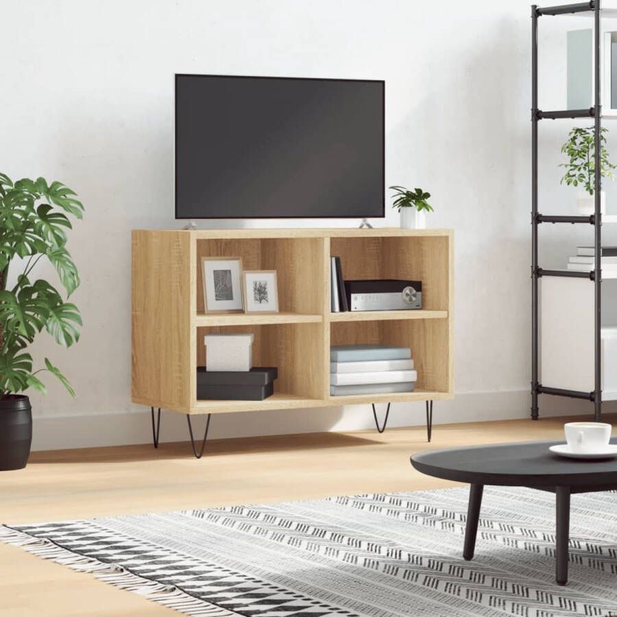 The Living Store TV-meubel X TV-kast 69.5 x 30 x 50 cm Sonoma eiken - Foto 2