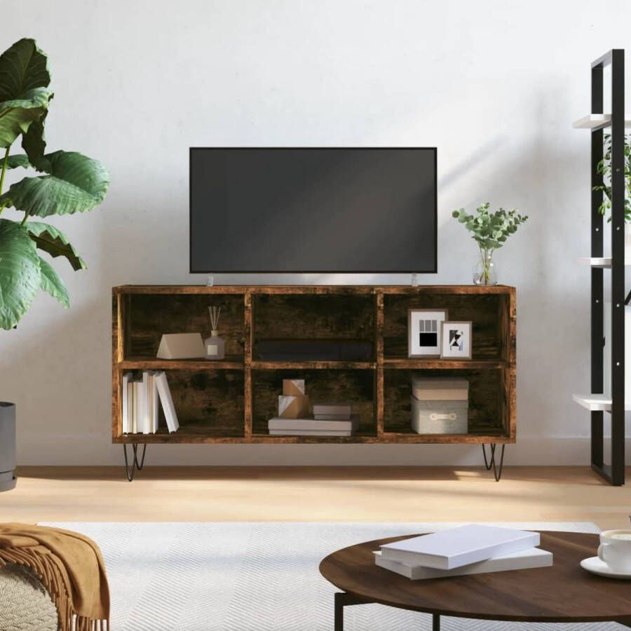 The Living Store Tv-meubel X Tv-meubel 103.5 x 30 x 50 cm Gerookt eiken - Foto 2