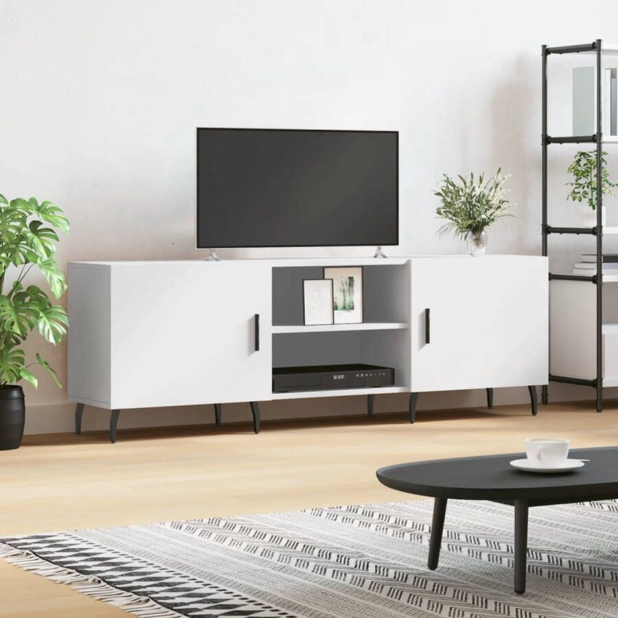The Living Store TV-meubel X TV-meubel 150 x 30 x 50 cm wit bewerkt hout - Foto 2