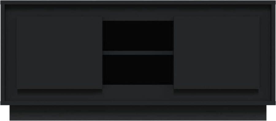 VidaXL Tv-meubel 102x35x45 cm Bewerkt hout Zwart Tv-meubel Houten Tv-meubel Zwarte Tv-standaard Media Kast Salon Meubilair Woonkamerinrichting Bergruimte Tv Stand Modern Tv-meubel - Foto 2