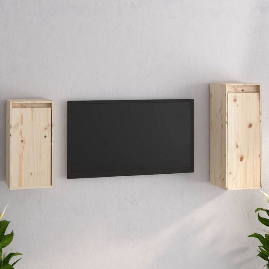 The Living Store TV-kast massief grenenhout 30x30x60 cm 30x30x80 cm - Foto 2