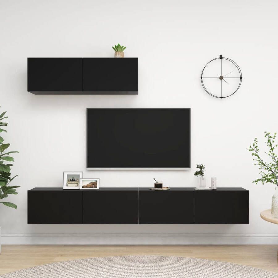 The Living Store TV Meubelset 100 x 30 x 30 cm zwart spaanplaat - Foto 2