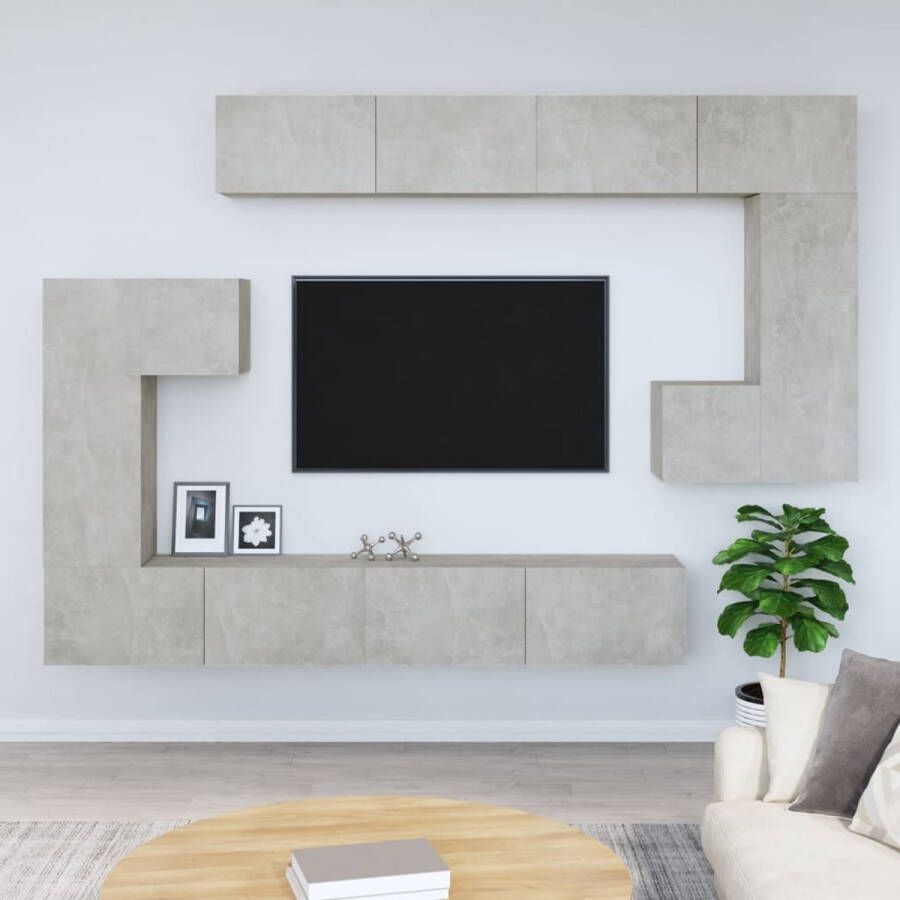 The Living Store TV-meubelset Betongrijs 30.5 x 30 x 30 cm (S) 30.5 x 30 x 90 cm (M) 100 x 30 x 30 cm (L) - Foto 2