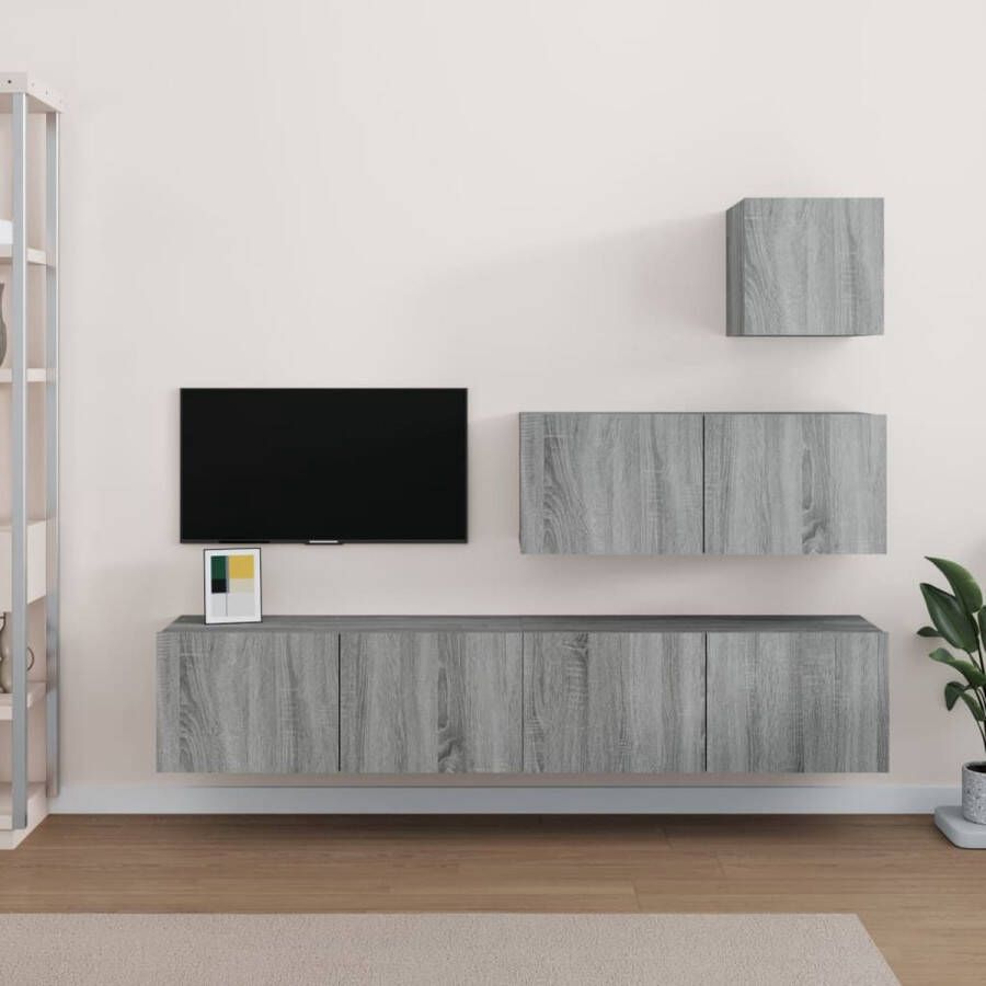 The Living Store Tv-meubelset Sonoma Eiken Boven- 30.5x30x30cm Midden- 80x30x30cm Onder- 80x30x30cm - Foto 2