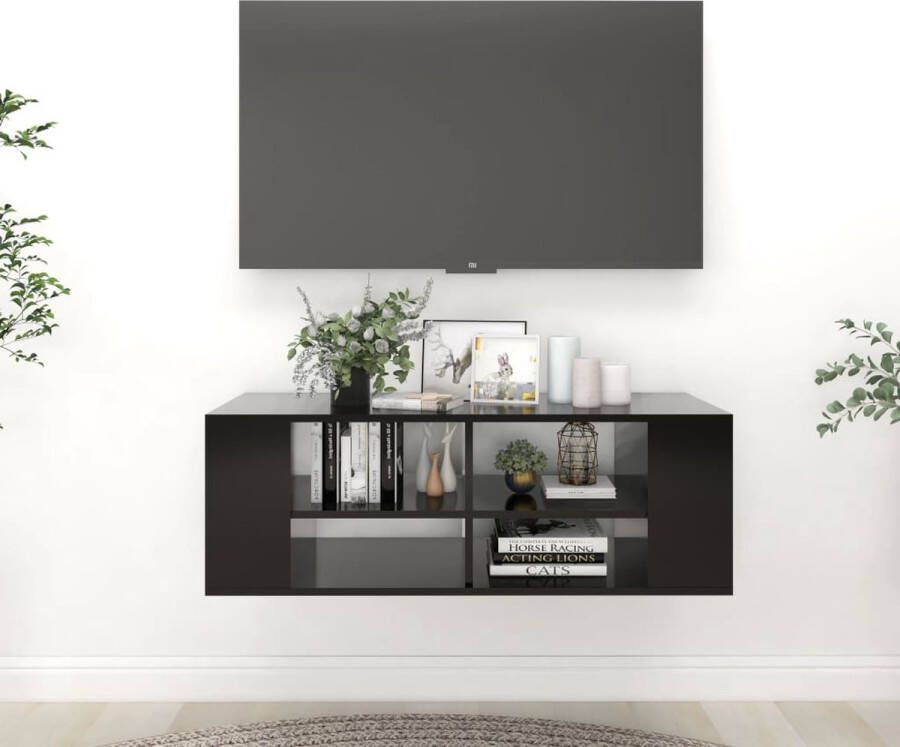 The Living Store Hangend Tv-meubel Zwart 102 x 35 x 35 cm (B x D x H) - Foto 2