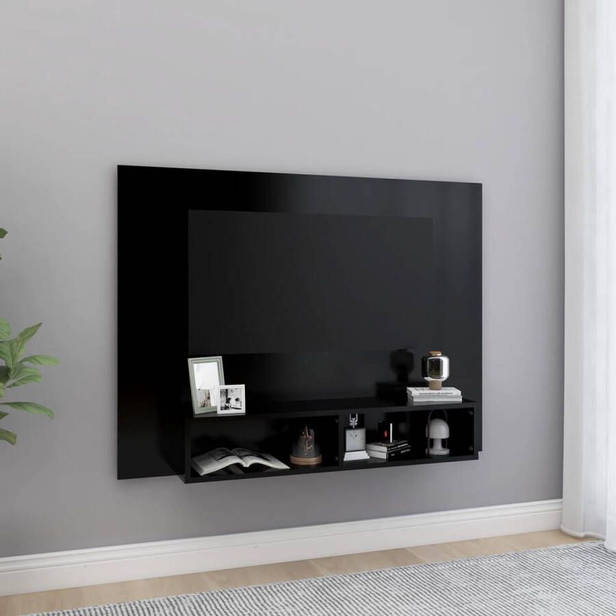 The Living Store TV-wandmeubel Hifi-kast 120x23.5x90 cm zwart spaanplaat - Foto 2