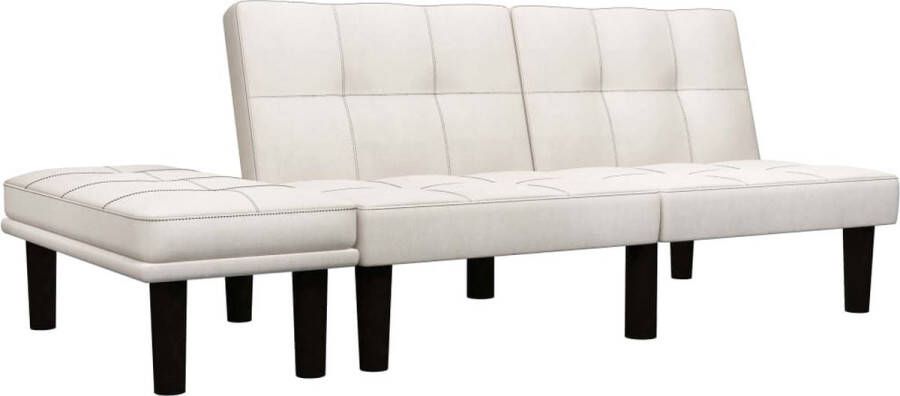The Living Store Bank The Creme 133x73x71cm Sofa Bed Metal Frame Comfy Seat Adjustable Includes Ottoman Contemporary Design