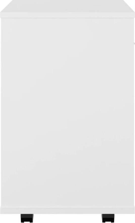 The Living Store Verrijdbare kast 46 x 36 x 59 cm wit spaanplaat mobiel en multifunctioneel Rolkast Opbergkast Kasten Meubilair Wit