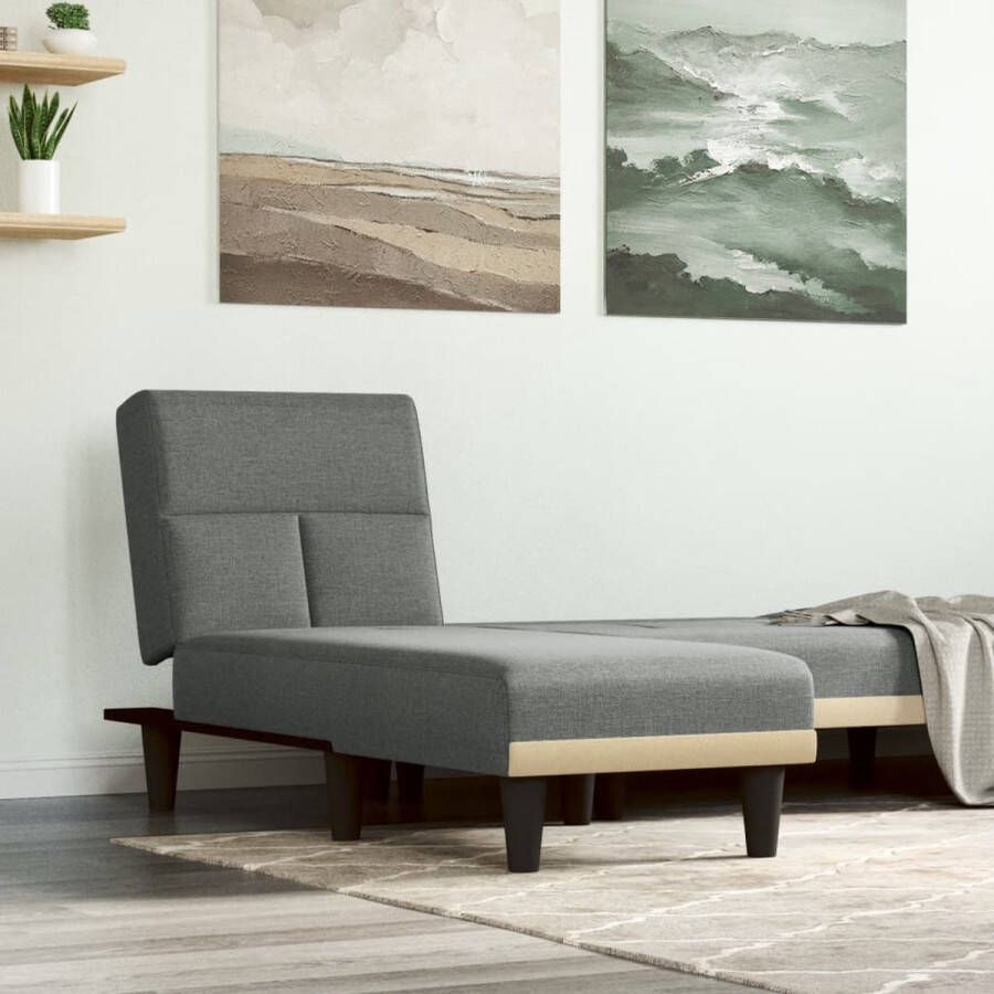 The Living Store Verstelbare Chaise Longue Donkergrijs Multifunctioneel 55 x 140 x 70 cm Elegant design - Foto 2