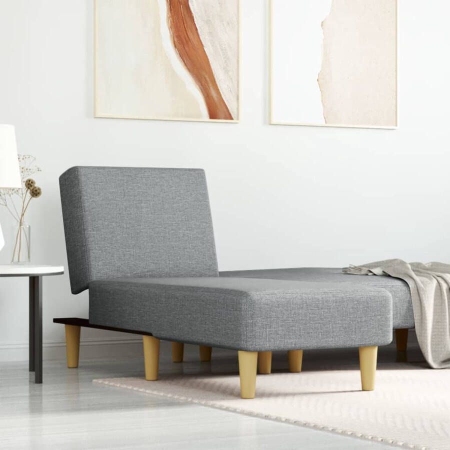 The Living Store verstelbare chaise longue lichtgrijs 55 x 140 x 70 cm multifunctioneel - Foto 2