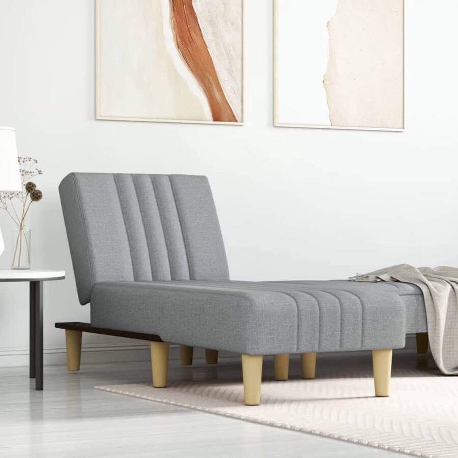 The Living Store verstelbare chaise longue lichtgrijs 55x155x33cm ademend en duurzaam