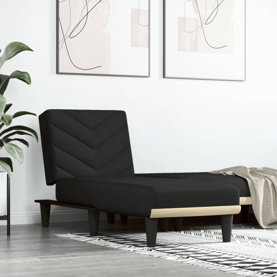 The Living Store Verstelbare Chaise Longue Multifunctioneel 55x140x70 cm Zwart - Foto 2