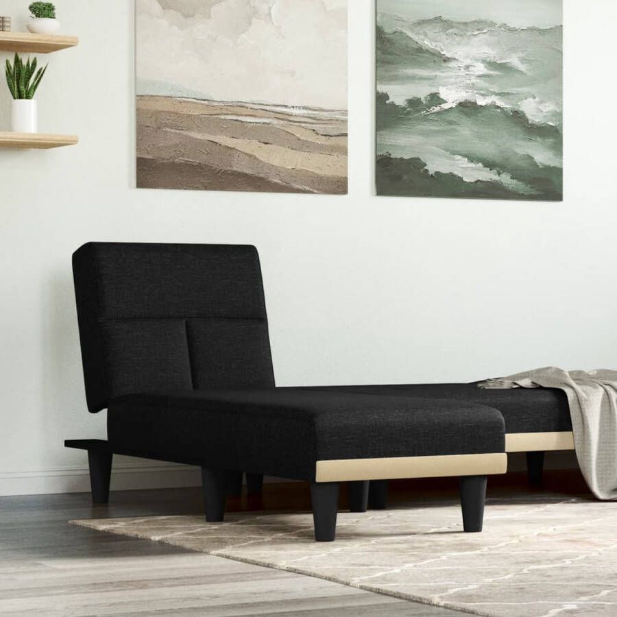 The Living Store Verstelbare Chaise Longue Zwart 55 x 140 x 70 cm Comfortabele en Stabiele Ligstoel - Foto 2