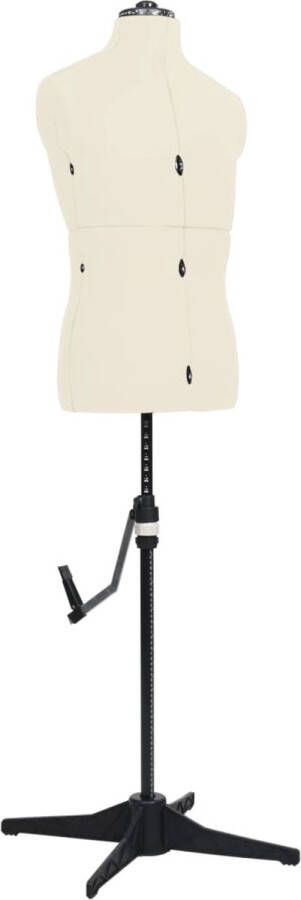 The Living Store Verstelbare Paspop Herenkleding 37-45 Crème Zwart Polyester ABS 94-114cm 84-104cm 99-119cm