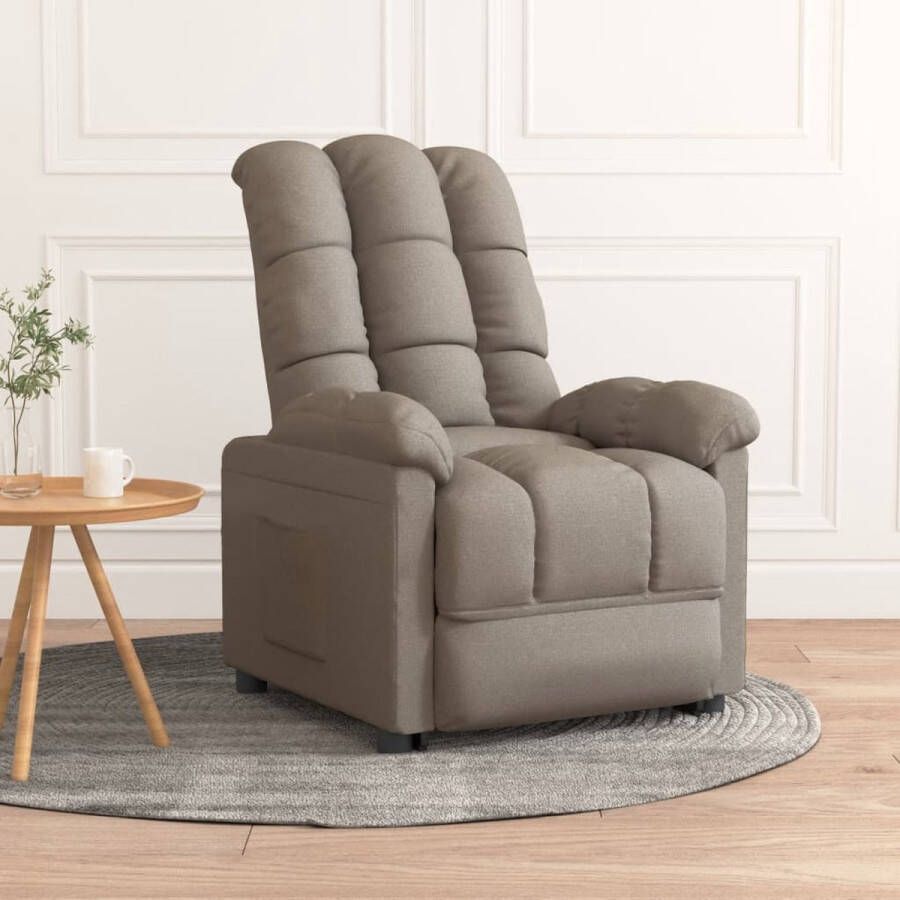 The Living Store Verstelbare Stoel Fauteuil Stof IJzeren frame Taupe 74 x 99 x 102 cm - Foto 2