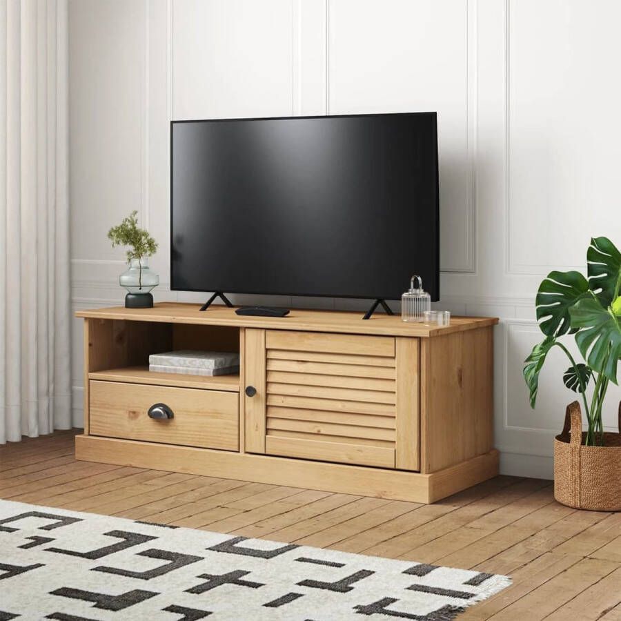 The Living Store VIGO TV-meubel Massief grenenhout 106x40x40 cm Opbergruimte Onderhoudsvriendelijk - Foto 2