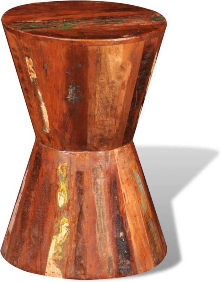 The Living Store Vintage Kruk Gerecycled Hout 30x45cm Uniek Vintage Kruk Houten Kruk Retro Kruk Industriële Kruk Bruine Kruk - Foto 2