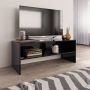 The Living Store Vintage TV-meubel 100x40x40cm hoogglans zwart bewerkt hout - Thumbnail 1