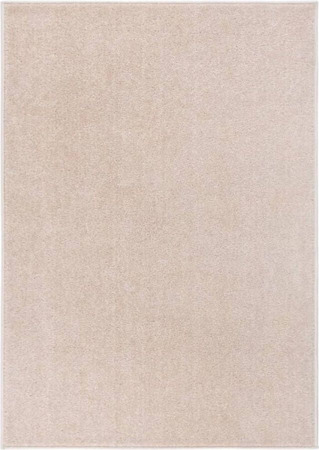 The Living Store Vloerkleed kortpolig 240x340 cm donkerbeige Vloerkleed Donkere Kleuren Woonkamer Slaapkamers Kunststof Vloerkleed