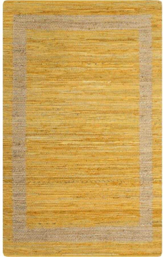 The Living Store Vloerkleed handgemaakt 120x180 cm jute geel Vloerkleed - Foto 2