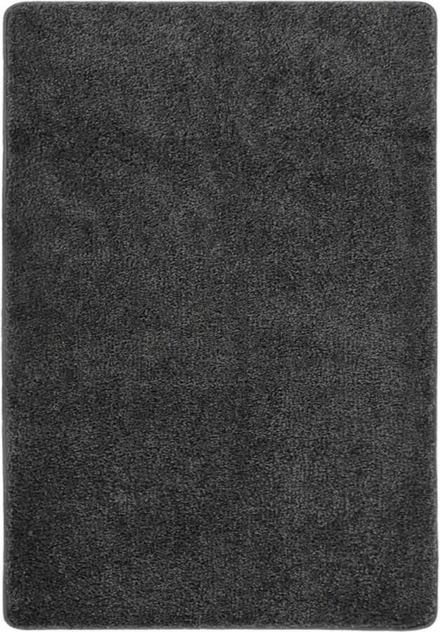 The Living Store Vloerkleed shaggy anti-slip 120x170 cm donkergrijs Vloerkleed Shaggig Vloerkleed Donkere Grijze Vloerkleed Polypropyleenvloerkleed Anti Slip Vloerkleed
